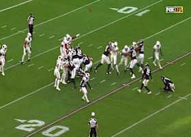 Calais Campbell blocks Falcons' extra-point attempt, keeping the score at 16-16