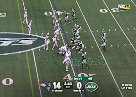 Brady Cook delivers INT to toe-tapping Jaylinn Hawkins for Patriots' takeaway