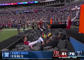 Foam pit chaos ensues after Trey McBride makes a TD catch in traffic