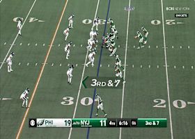 Adrian Martinez uses his feet to earn another Jets first down