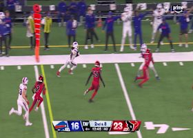 James Cook's tightrope run up the sideline yields a 20-yard gain