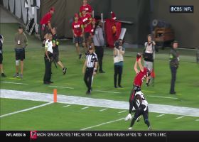 Mayfield's 25-yard loft to lunging Payne Durham nearly goes for TD