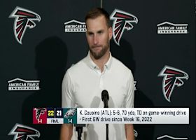 Kirk Cousins talks to press following Week 2 win vs. Eagles