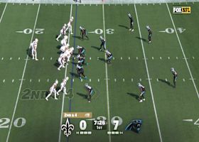 Trevin Wallace trips up Shough for a Panthers sack