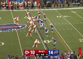 Cole Bishop breaks up Patrick Mahomes' pass to Rice for fourth down stop