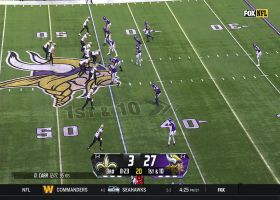 Jonathan Bullard nearly forces a turnover on strip sack of Carr