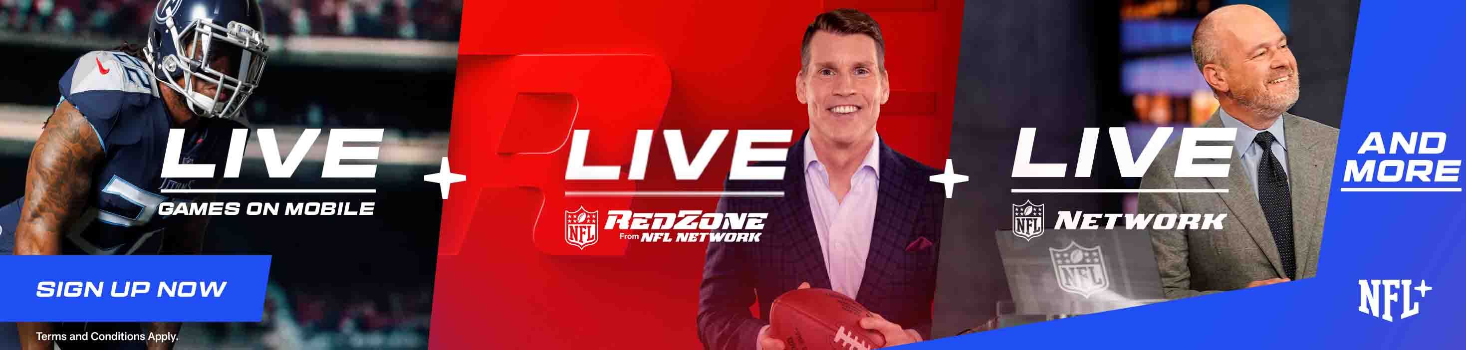 NFL+  Live Games on mobile, NFL RedZone, NFL Network and More!