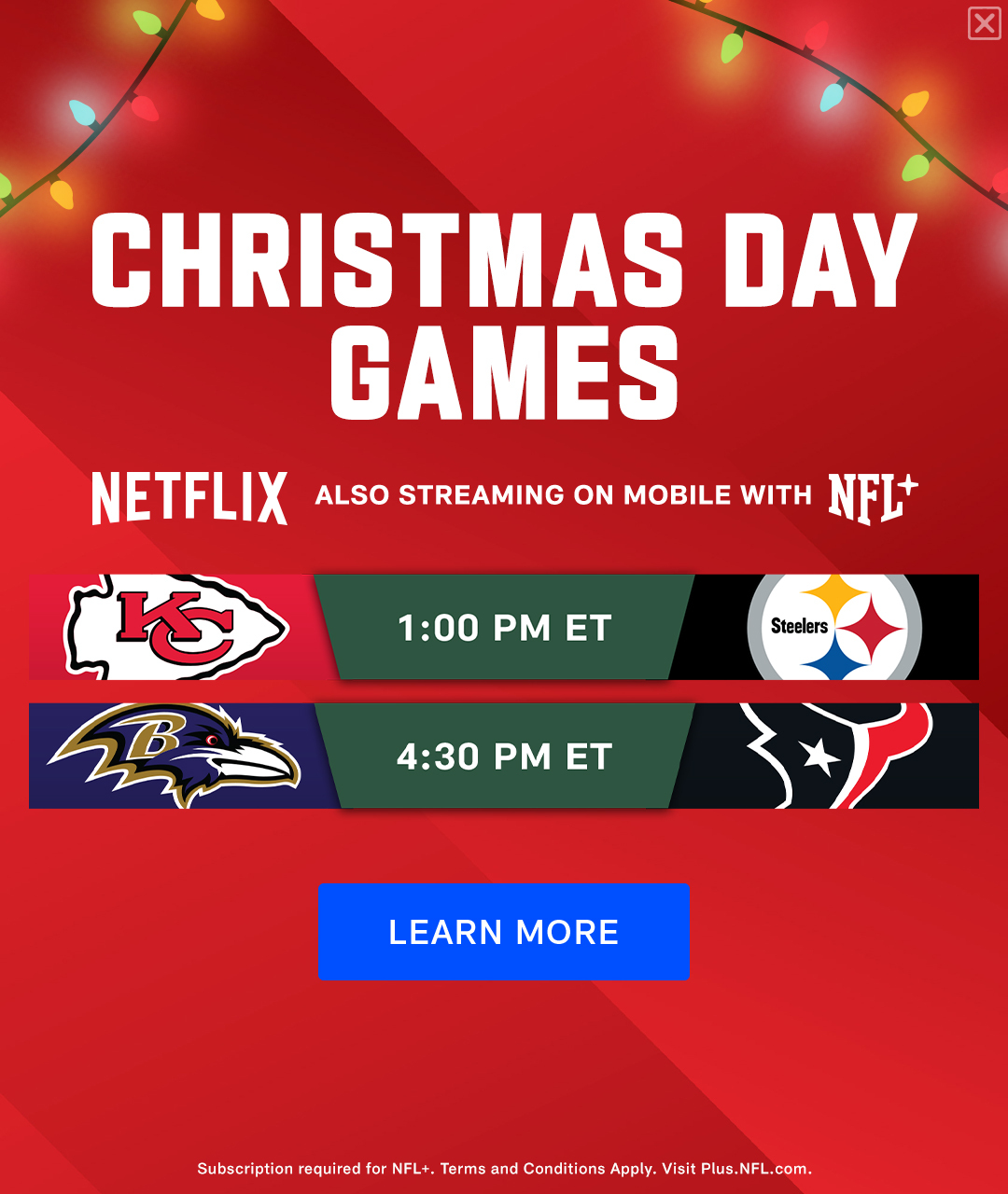 NFL Christmas games - Main image